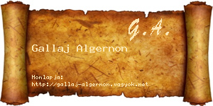 Gallaj Algernon névjegykártya
